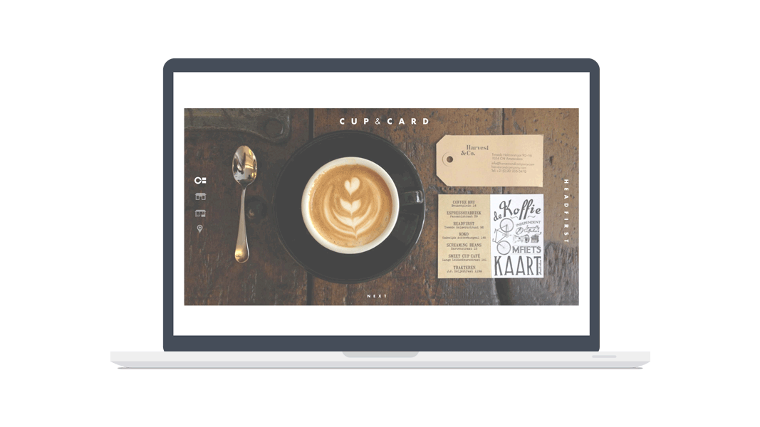 Cup & Card on desktop