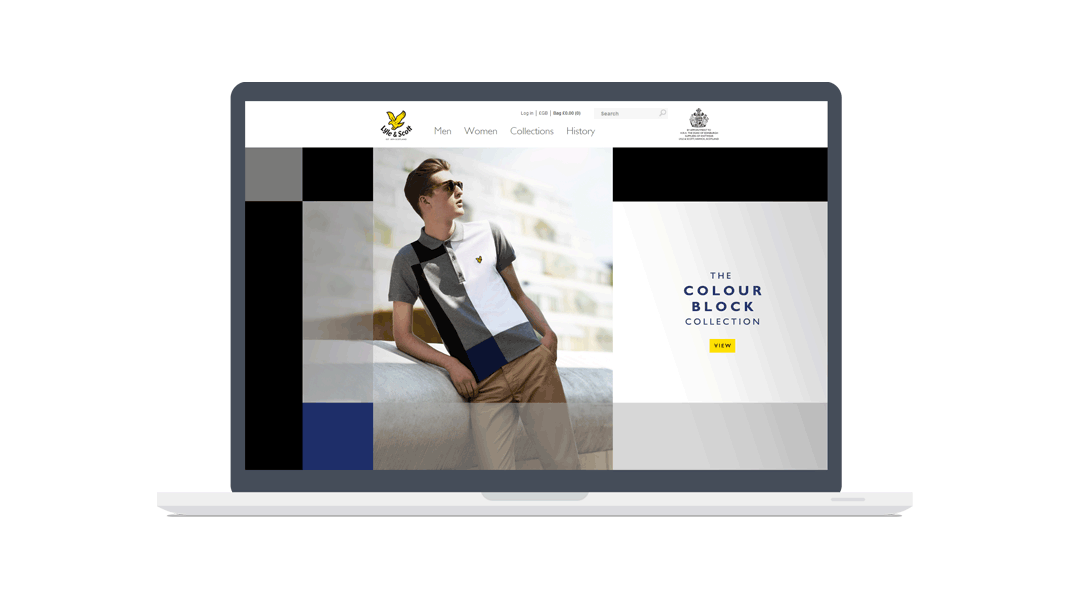 Lyle & Scott homepage on desktop